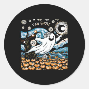 Ghost Art Teacher Halloween 2 Runder Aufkleber