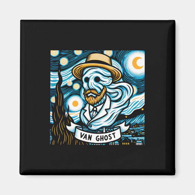 Ghost Art Teacher Halloween Magnet (Vorne)