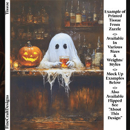 Ghost at Haunted Halloween Bar EA2L Decoupage Seidenpapier