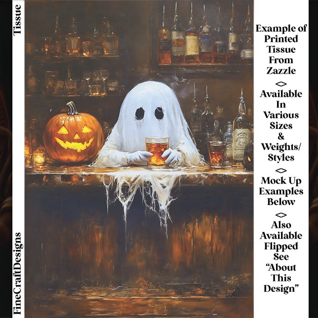 Ghost at Haunted Halloween Bar EA2L Decoupage Seidenpapier (Von Creator hochgeladen)