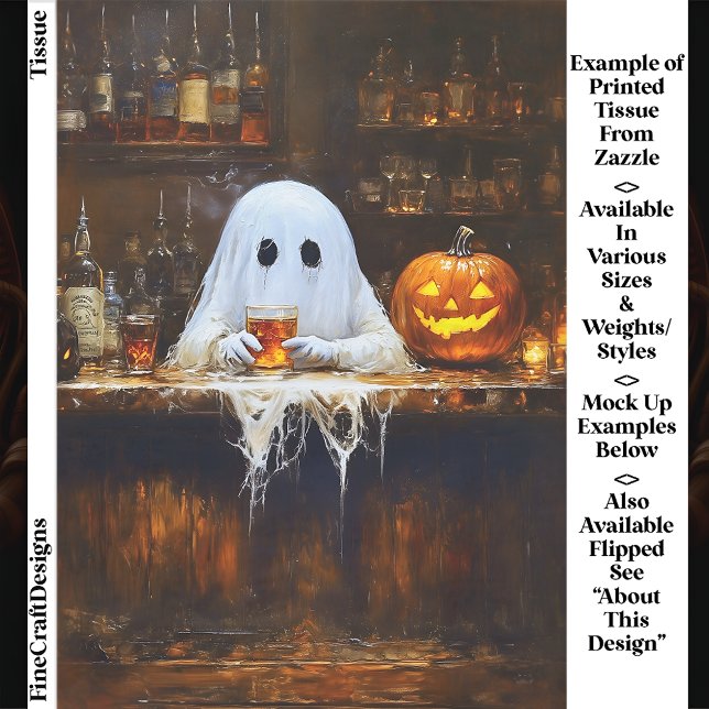 Ghost at Haunted Halloween Bar EA2R Decoupage Seidenpapier (Von Creator hochgeladen)