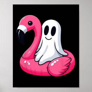 Ghost auf einem Pool Funny Spookoky Sommer Summerw Poster