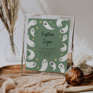 Ghost Baby Dusche Custom Schild Green