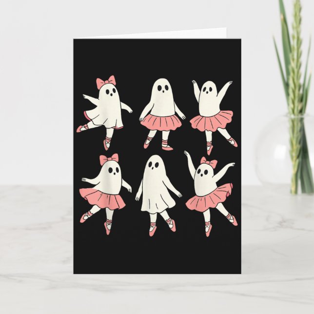 Ghost Ballerina Ballet Dance Teacher Halloween Cos Karte (Vorderseite)