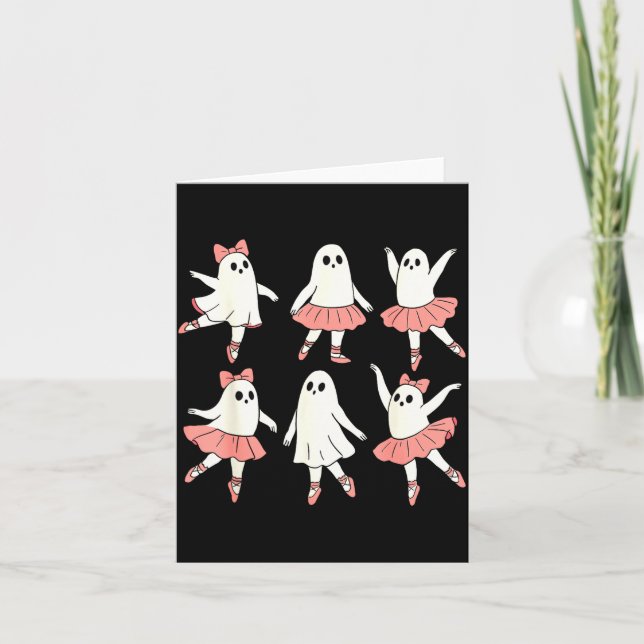 Ghost Ballerina Ballet Dance Teacher Halloween Cos Karte (Vorderseite)