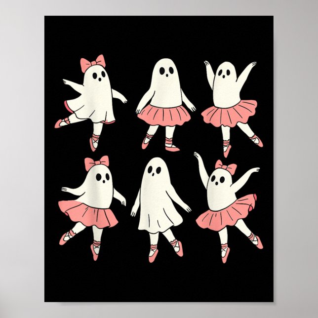 Ghost Ballerina Ballet Dance Teacher Halloween Cos Poster (Vorne)
