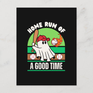 Ghost Baseball Player Halloween Begleitkarte