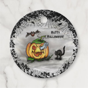 Ghost, Bat und Katze, glücklich Halloween! Geschenkanhänger
