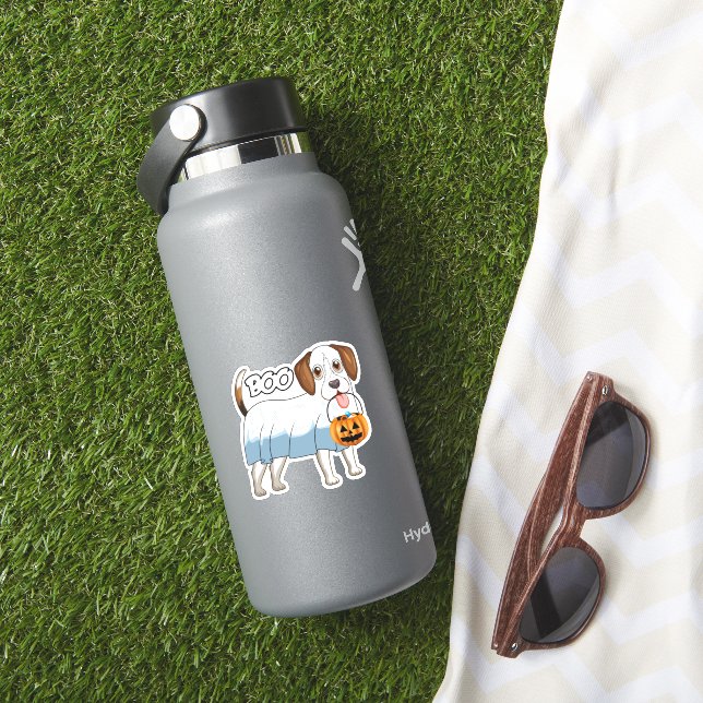 Ghost Beagle Halloween Dog Aufkleber (HydroFlask Insitu)