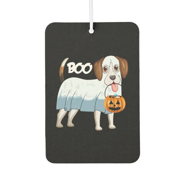 Ghost Beagle Halloween Dog Autolufterfrischer (Vorderseite)