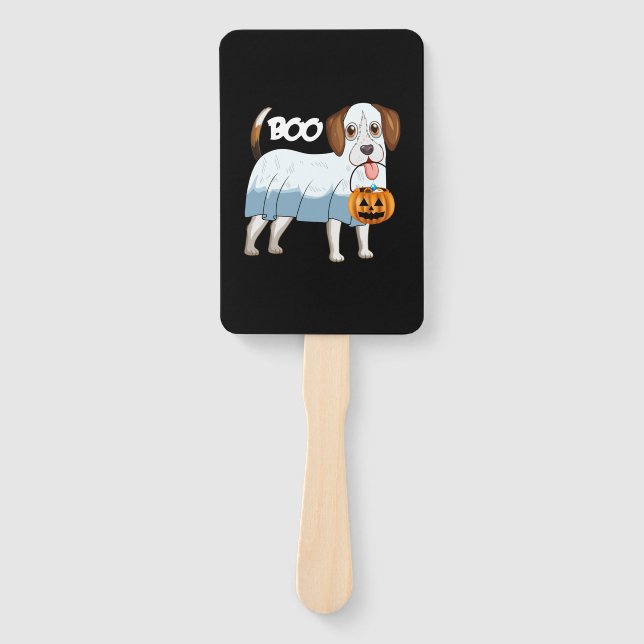 Ghost Beagle Halloween Dog Fächer (Vorderseite)