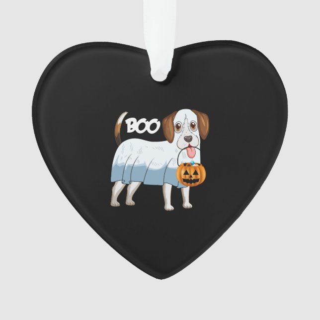 Ghost Beagle Halloween Dog Ornament (Vorderseite)