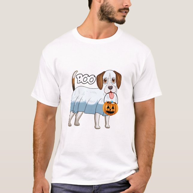 Ghost Beagle Halloween Dog T-Shirt (Vorderseite)
