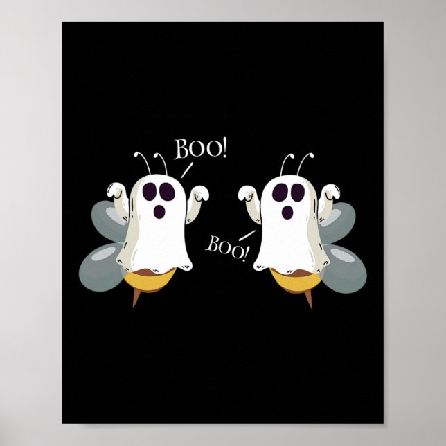 Ghost Bees Sprichwort Boo Fun Halloween Kostüme Fr Poster (Vorne)