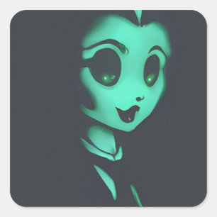 Ghost Betty Boo Quadratischer Aufkleber