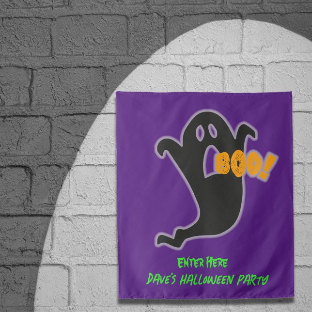 Ghost-Boo Anpassbare Halloween-Party-Banner Wandteppich (Von Creator hochgeladen)