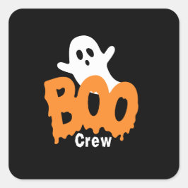 Ghost Boo Crew Halloween Quadratischer Aufkleber