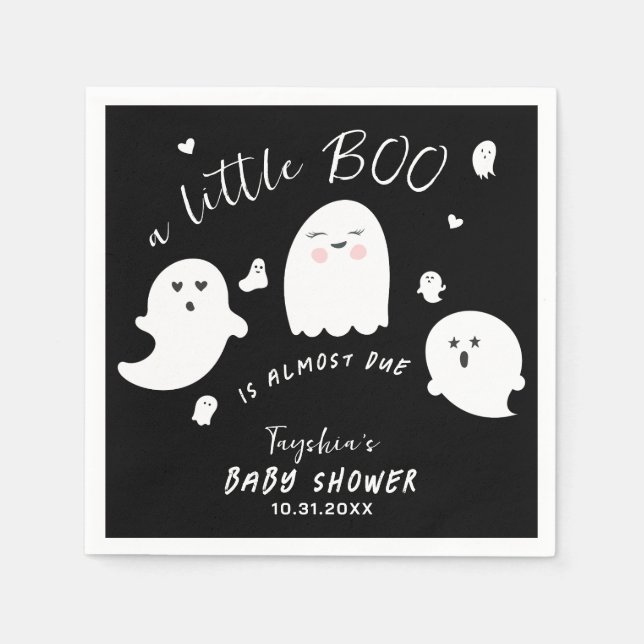 Ghost Boo Gender Neutral Halloween Baby Dusche Serviette (Vorderseite)