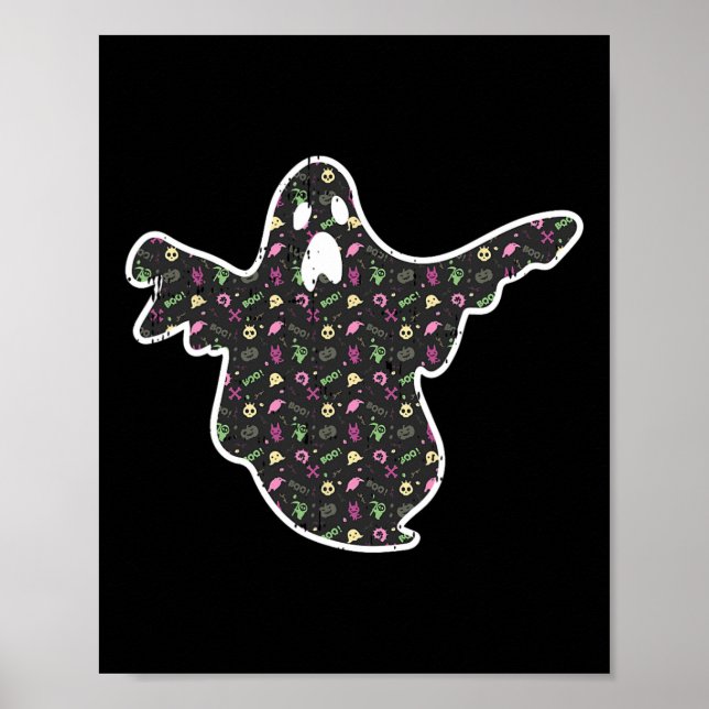 Ghost Boo Grim Sensenmann Pumpkin Muster Easy Hall Poster (Vorne)