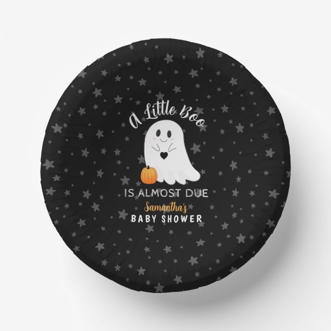 Ghost Boo Halloween Babydusche Pappteller (Vorderseite)