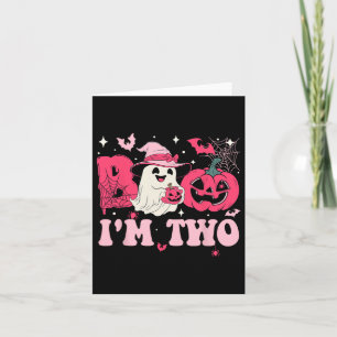 Ghost Boo Ich bin zwei zweite Geburtstagskinder Ha Karte