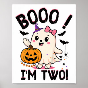 Ghost Boo I'm Two Years 2. Geburtstag Kleinkind Ha Poster
