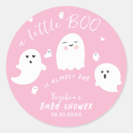 Ghost Boo Pink Girl Halloween Kinderdusche Runder Aufkleber