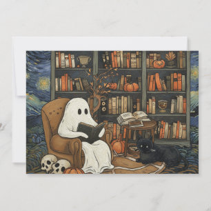 Ghost Book Reader Lesen der Buchliteratur Lover Einladung