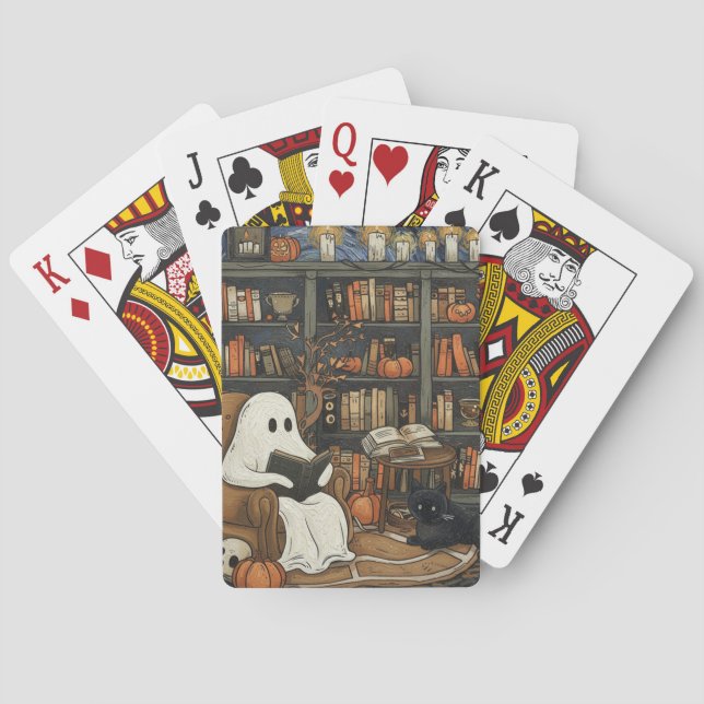 Ghost Book Reader Lesen der Buchliteratur Lover Spielkarten (Rückseite)