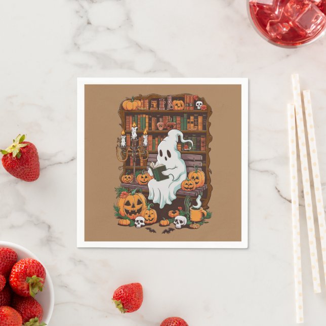 Ghost Book Reader Lover Gift Reader Serviette (Beispiel)