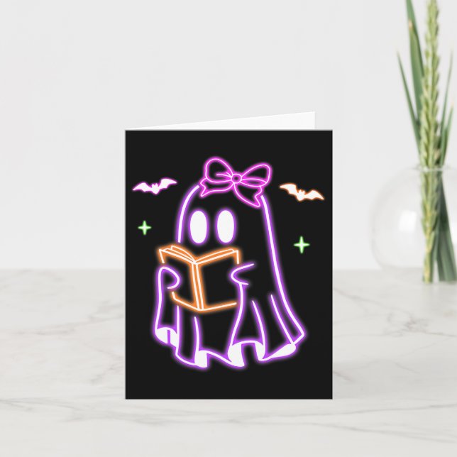 Ghost Book Reading Halloween Niedlich Ghost Book L Karte (Vorderseite)
