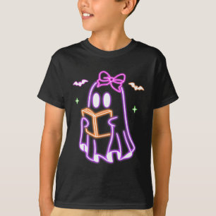 Ghost Book Reading Halloween Niedlich Ghost Book L T-Shirt