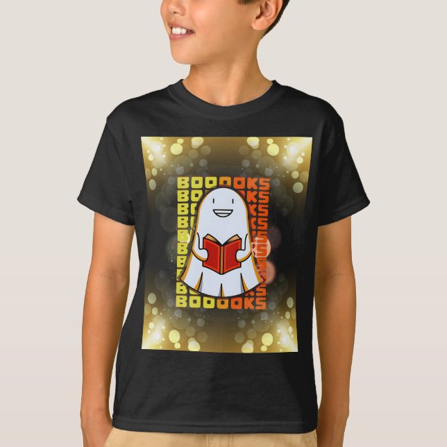 Ghost Books Funny Halloween T-Shirt (Vorderseite)
