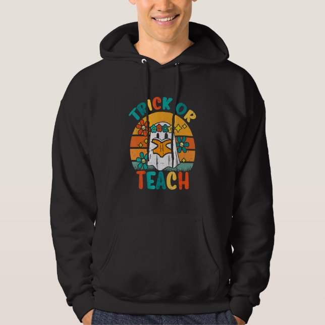 Ghost Books Trick oder lehren Retro Groovy Hallowe Hoodie (Vorderseite)