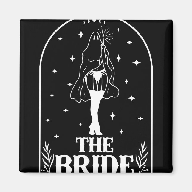 Ghost Bride Coven Gothic Halloween Wedding Bachelo Magnet (Vorne)