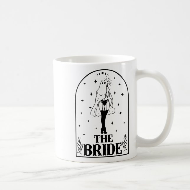 Ghost Bride Coven Witchy Gothic Wedding Bacheloret Kaffeetasse (Rechts)