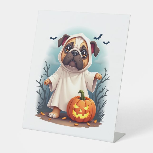 Ghost Bulldog Boo Sockelschild (Vorderseite)