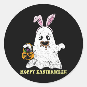 Ghost Bunny Hoppy Ostereier Jagen Frühjahr Männer  Runder Aufkleber