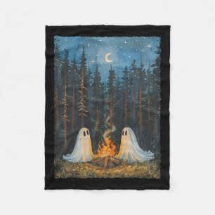 Ghost Campfire Camping Lover Forest Gothic Hallowe Fleecedecke