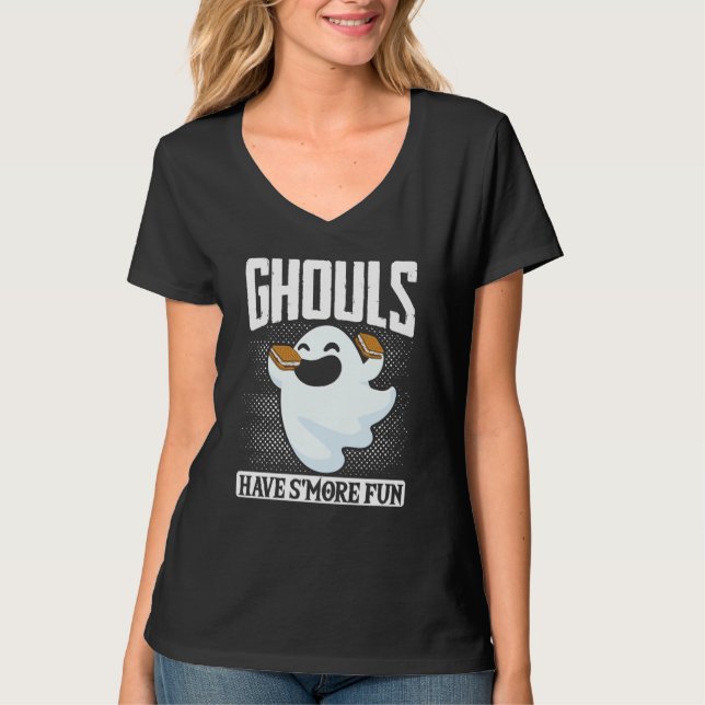 Ghost Camping Halloween Ghouls Have SMore Fun Cost T-Shirt (Vorderseite)