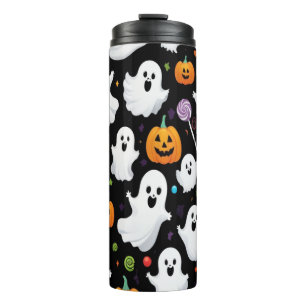 Ghost Candy Halloween Black Thermosbecher