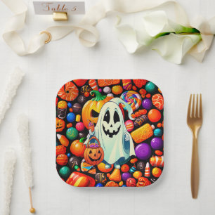 Ghost Candy Halloween Niedlich Pappteller
