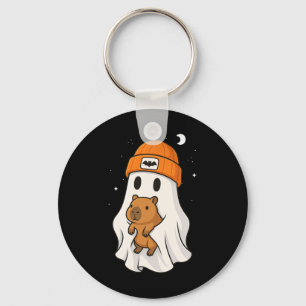 Ghost Capybara Halloween Animal Lover Benie Hat B Schlüsselanhänger