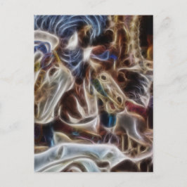 Ghost Carousel Pferde Merry Go Runde in Seattle Feiertagspostkarte
