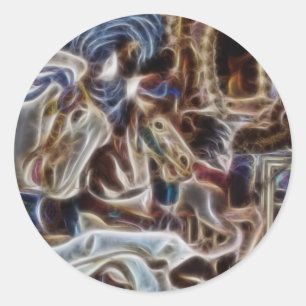 Ghost Carousel Pferde Seattle Pier Merry Runde Runder Aufkleber