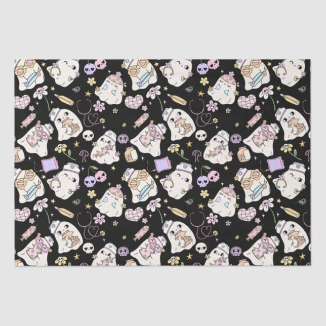 Ghost-Cartoon-Design Seidenpapier (Vorderseite)