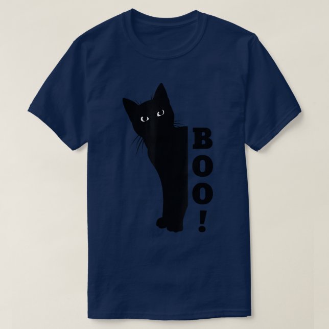 Ghost Cat Boo Animal Pet Funny Hiding Peekaboo Hal T-Shirt (Design vorne)