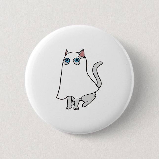 Ghost Cat Classic T - Shirt_1 Button (Vorderseite)