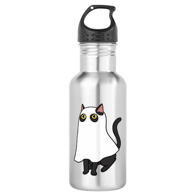 Ghost Cat Classic T - Shirt_2 Edelstahlflasche (Vorderseite)