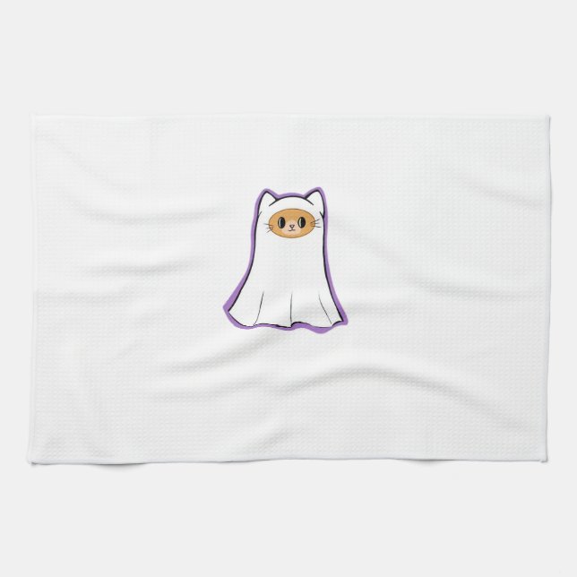 ghost cat Classic T - Shirt_3 Geschirrtuch (Horizontal)